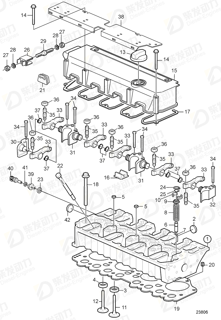 VOLVO Cylinder Head 3801234 Drawing